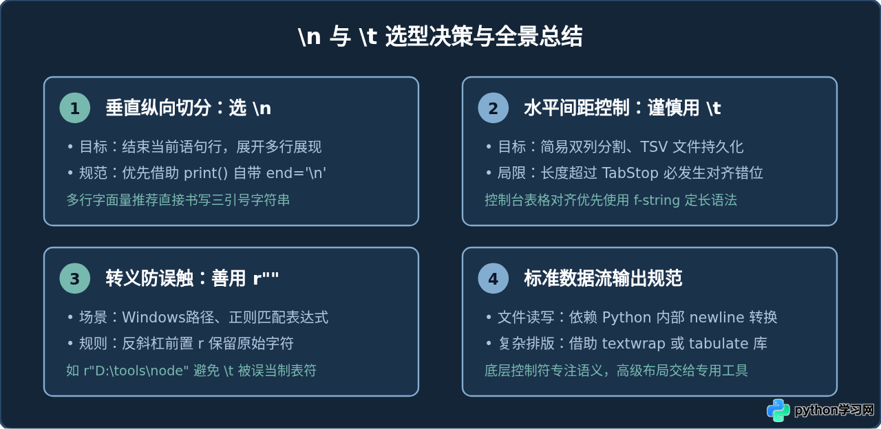 Python中\n和\t的区别：换行符与制表符的用法对比
