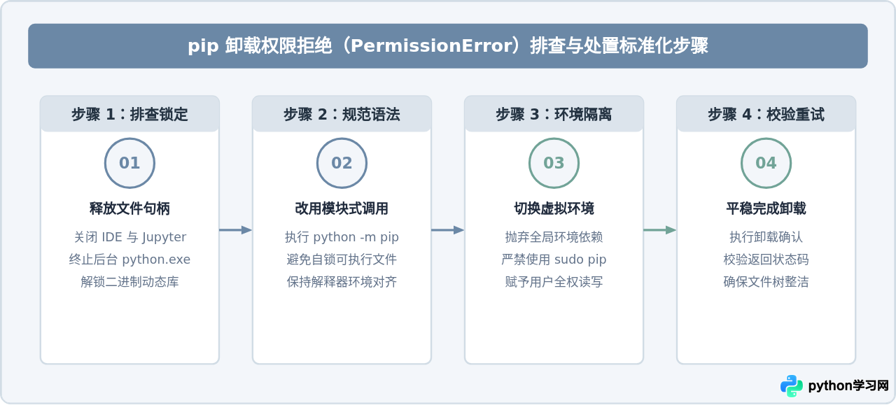 解决Python pip卸载库时的权限错误与找不到包问题