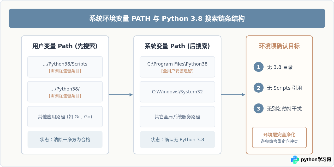 怎么确认电脑里的Python 3.8是否已完全卸载