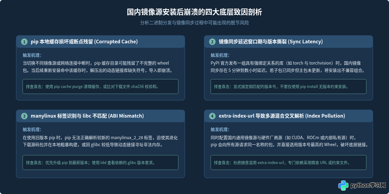 Python使用国内源安装包后程序崩溃怎么排查