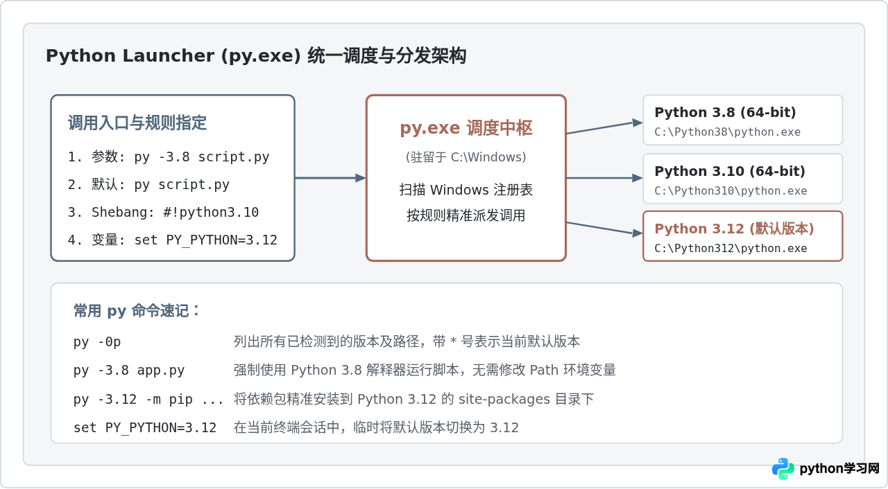 Windows多版本Python共存时，怎么正确配置环境变量与切换默认版本
