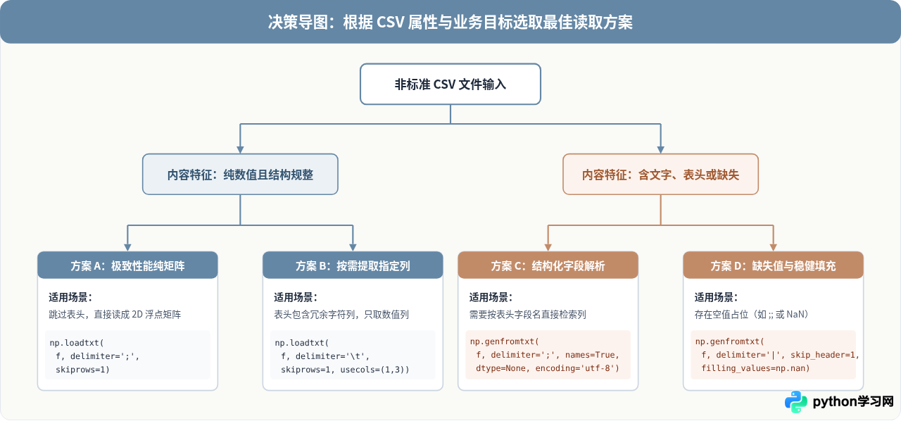 怎么用NumPy读取带表头或自定义分隔符的CSV文件