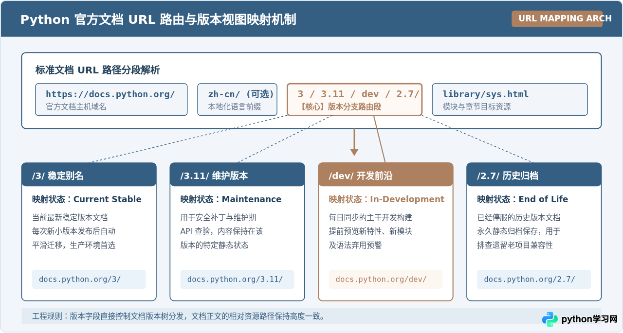 怎么在Python官网切换不同版本的文档视图