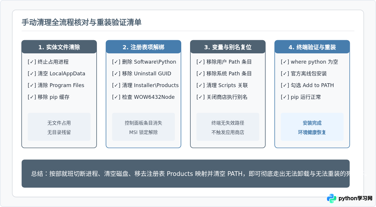 Python无法卸载也无法修复？手动清理注册表与残留文件