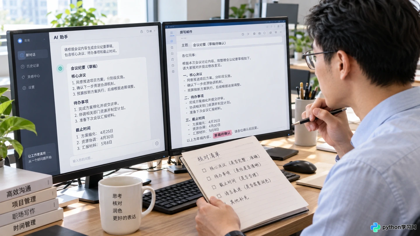 办公效率提升：用豆包AI快速总结会议纪要与撰写邮件