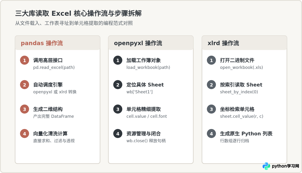 pandas、openpyxl与xlrd：Python读取Excel该选哪个库