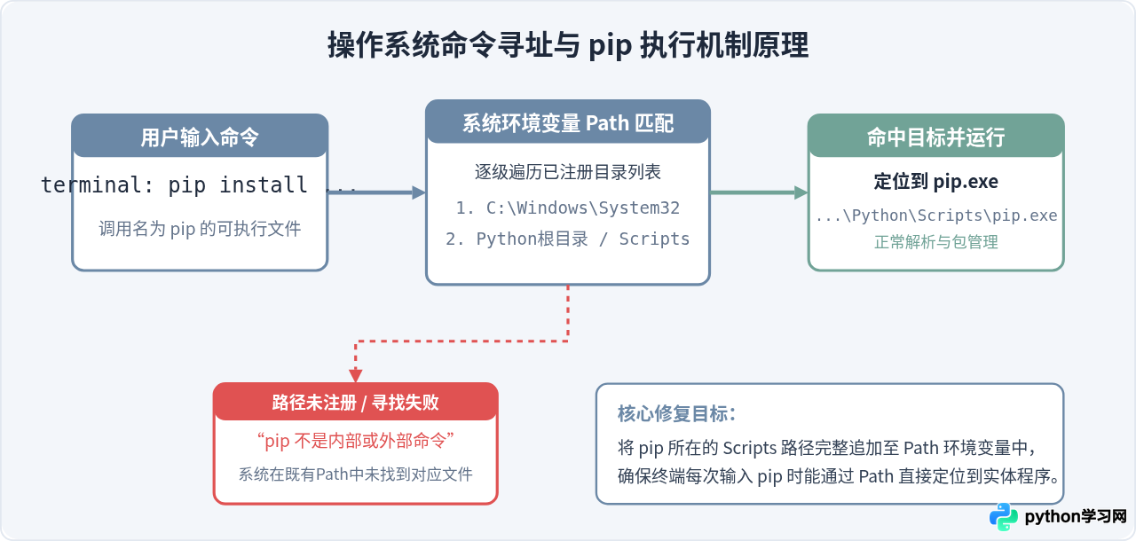 Python安装后pip命令无法识别？环境变量修复与验证步骤