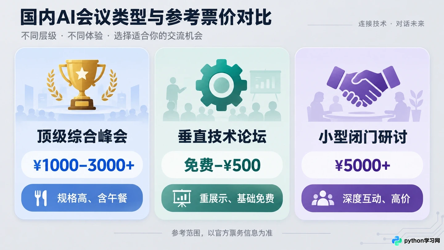 人工智能大会门票多少钱？国内主要AI峰会费用及免费参与渠道汇总