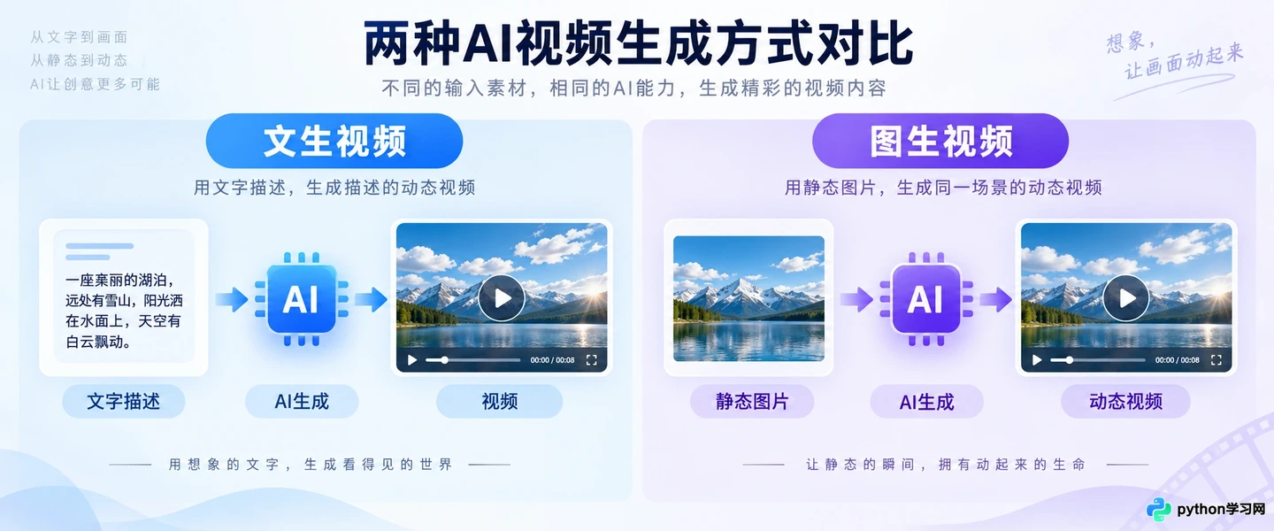 文生视频与图生视频有什么区别？哪种AI生成方式更适合你