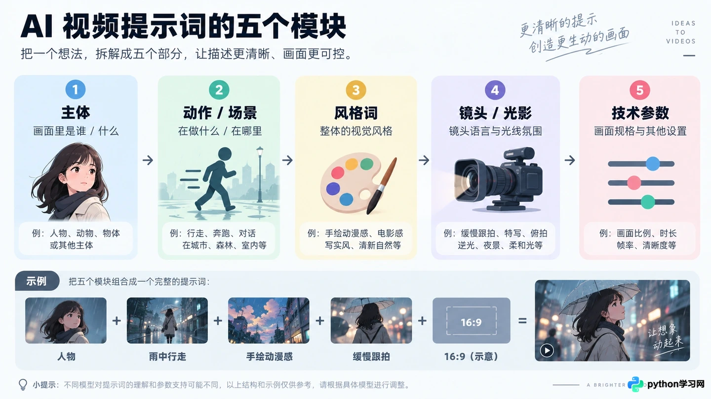 动漫与3D渲染风格AI视频提示词写法指南