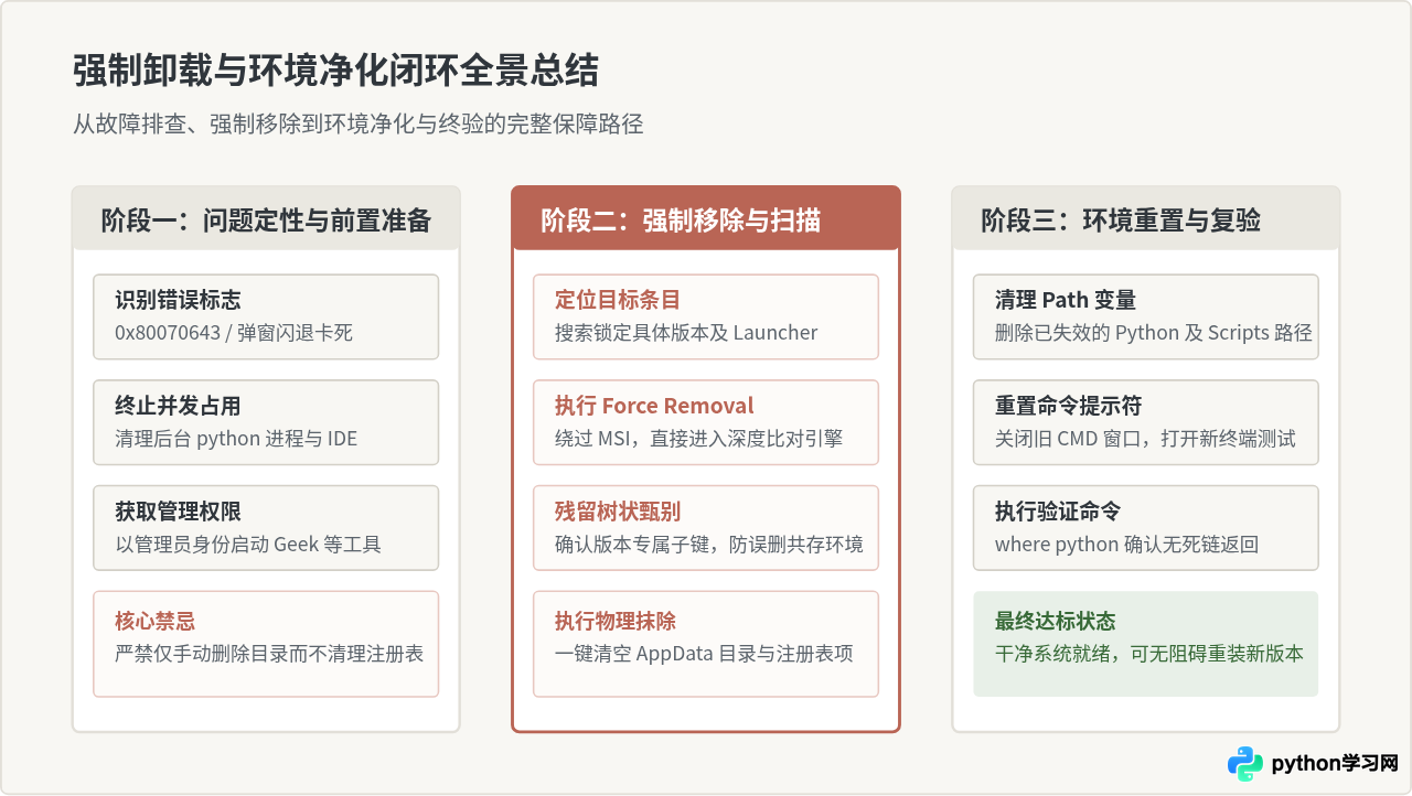 Python标准卸载失败时怎么使用第三方工具强制清理