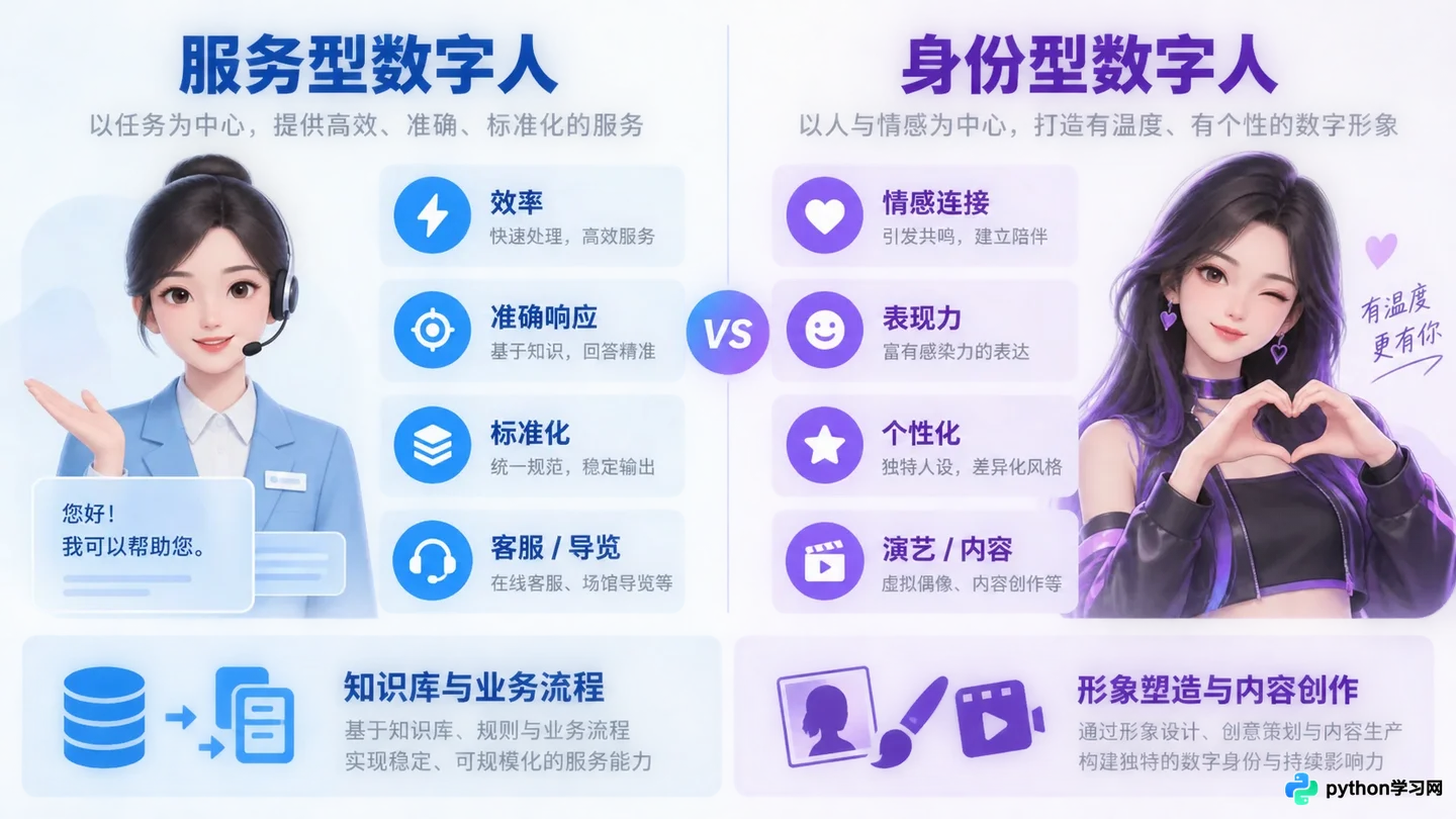 什么是服务型与身份型AI数字人