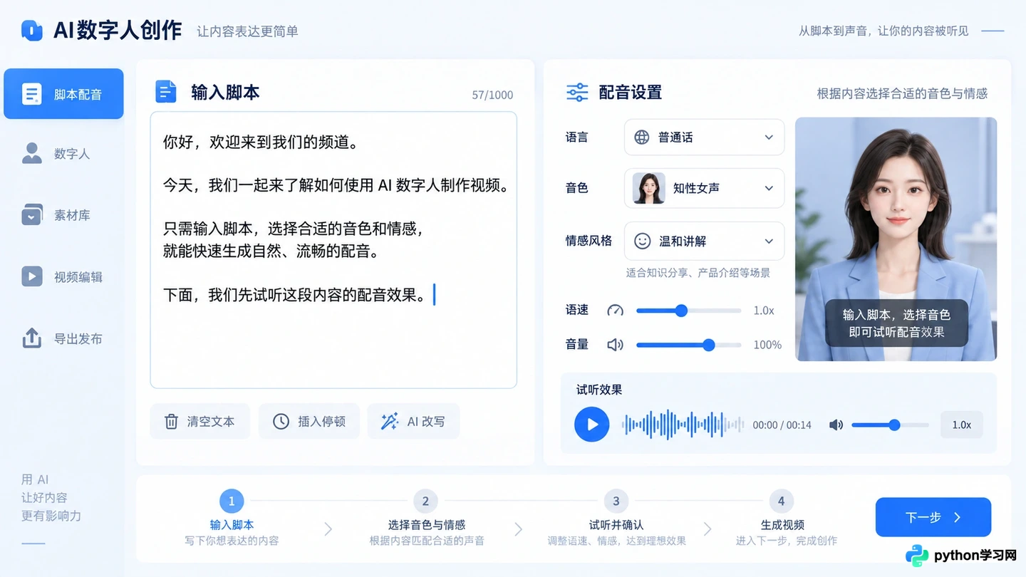 AI数字人怎么制作：零基础在线生成全流程