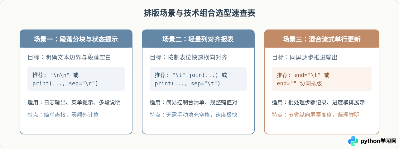 怎么在Python print中使用\n和\t控制文本排版