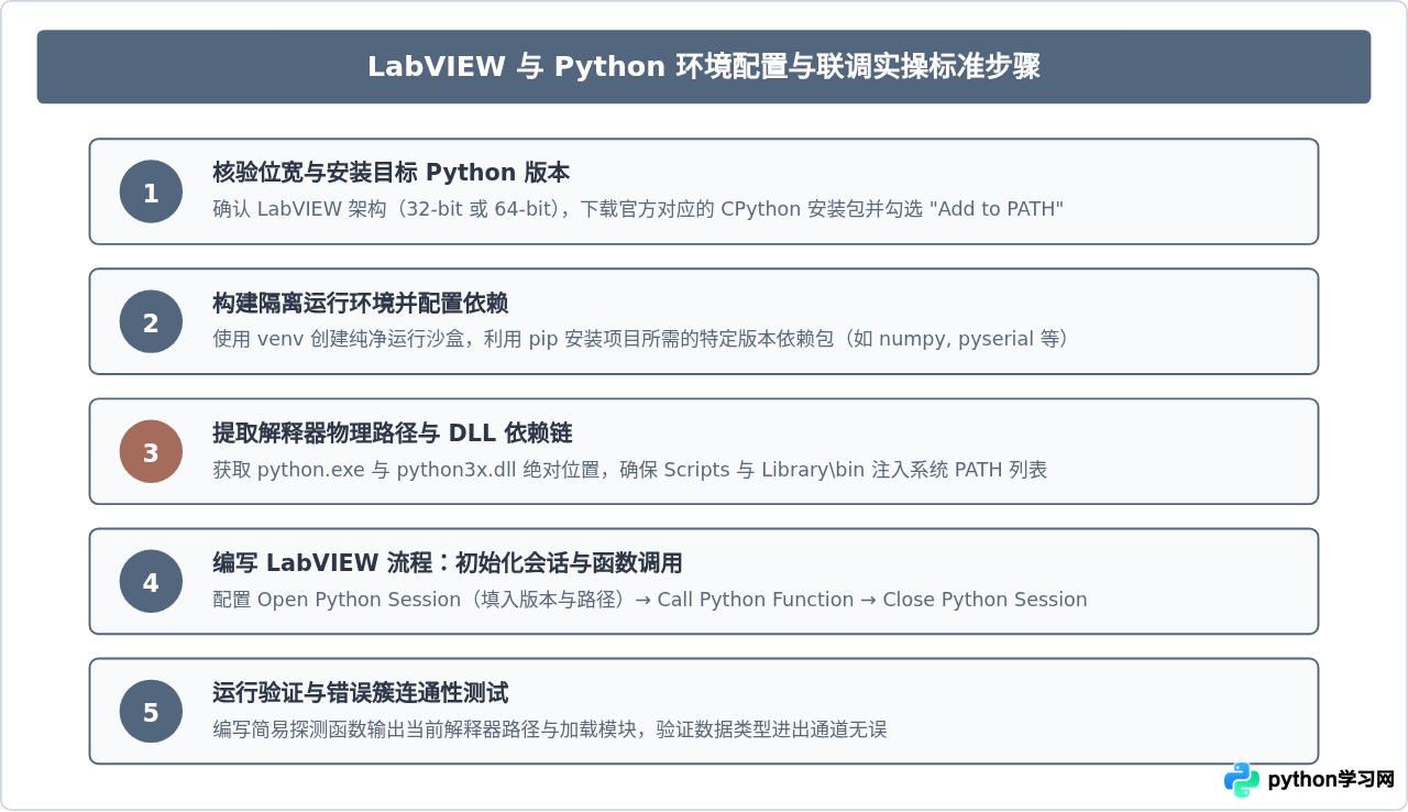 LabVIEW调用Python时环境变量与解释器路径配置指南