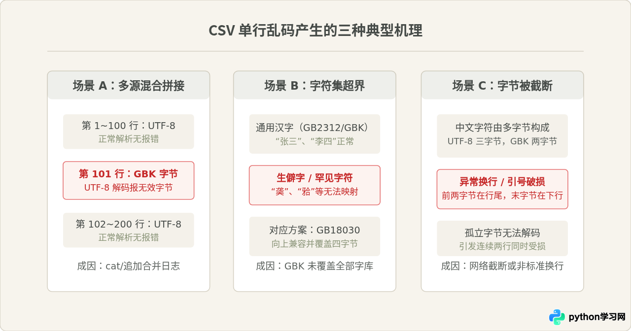 Python读取CSV某一行出现乱码怎么办
