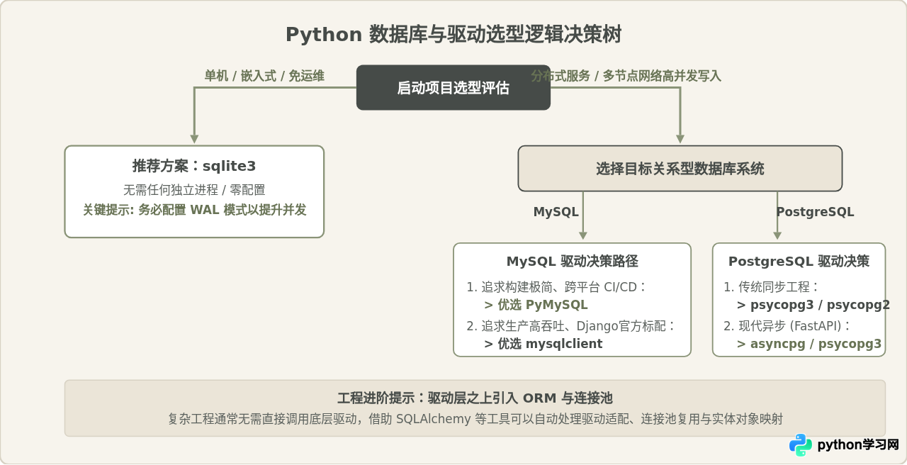 Python操作数据库入门：sqlite3标准库与常用驱动对比