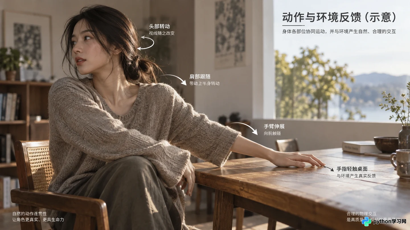 AI视频提示词中怎么准确描述人物动作与表情变化