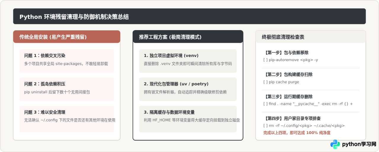Python卸载包后怎么清理残留缓存和配置文件