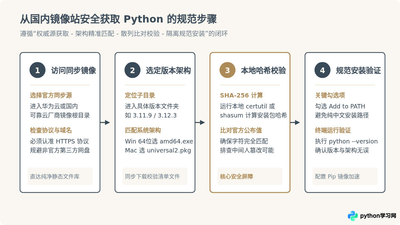 Python官网无法访问时，怎么从国内镜像站安全下载安装包