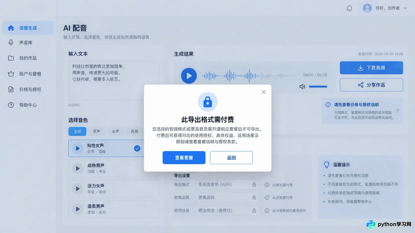 在线AI配音平台收费陷阱与避坑指南