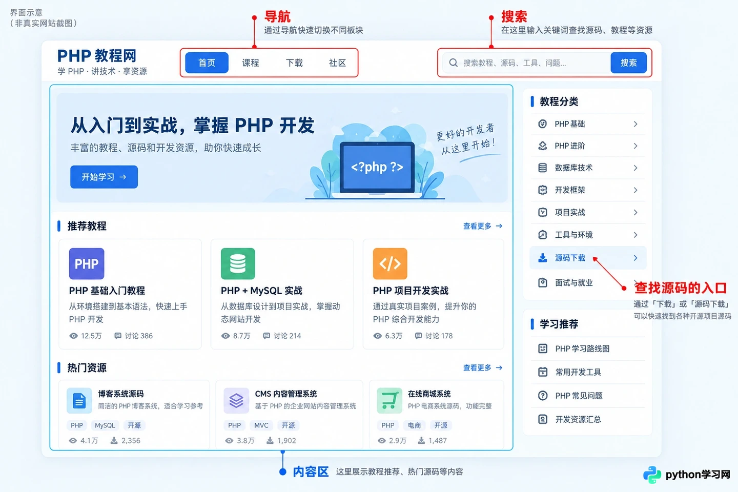 怎么在PHP中文网快速查找PHP实战项目源码