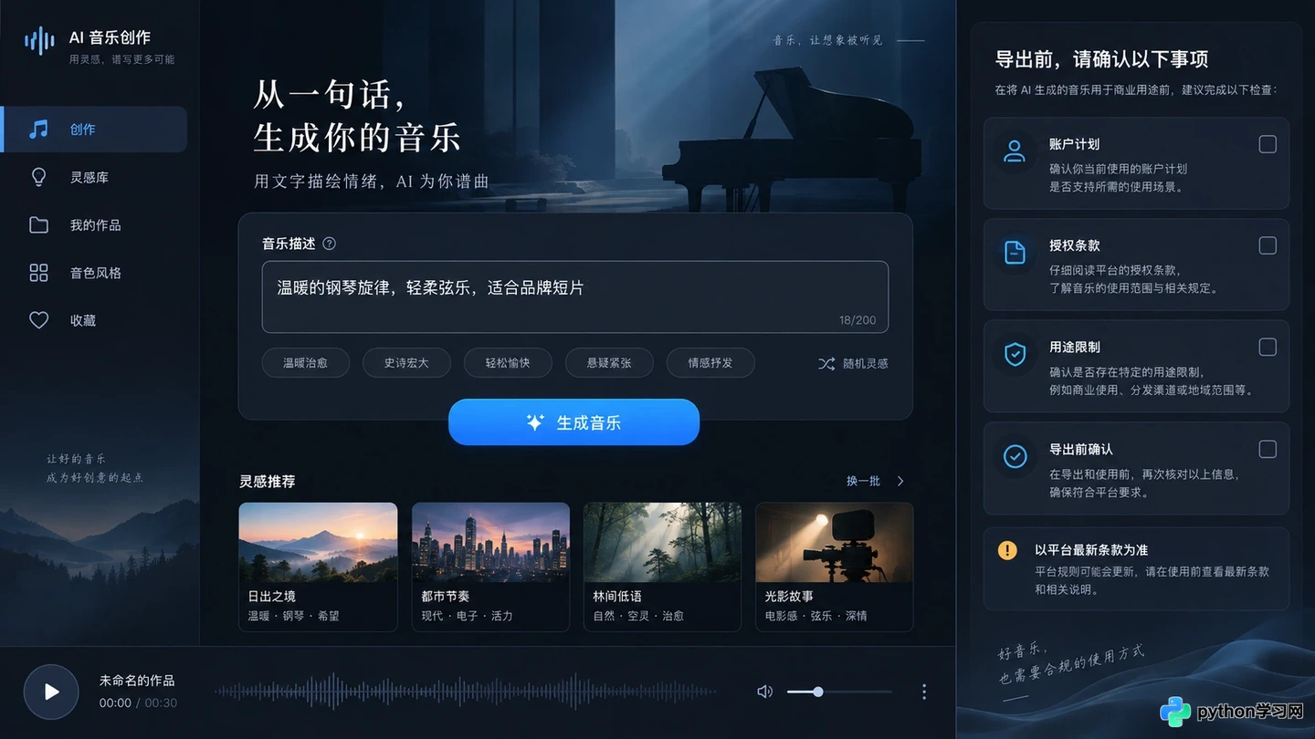AI音乐制作软件版权归属详解：生成的歌能商用吗