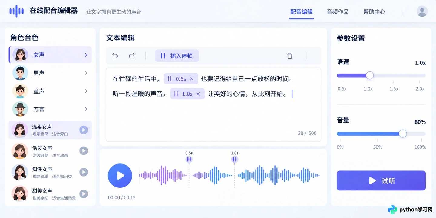 免费且高质量的在线AI配音平台推荐