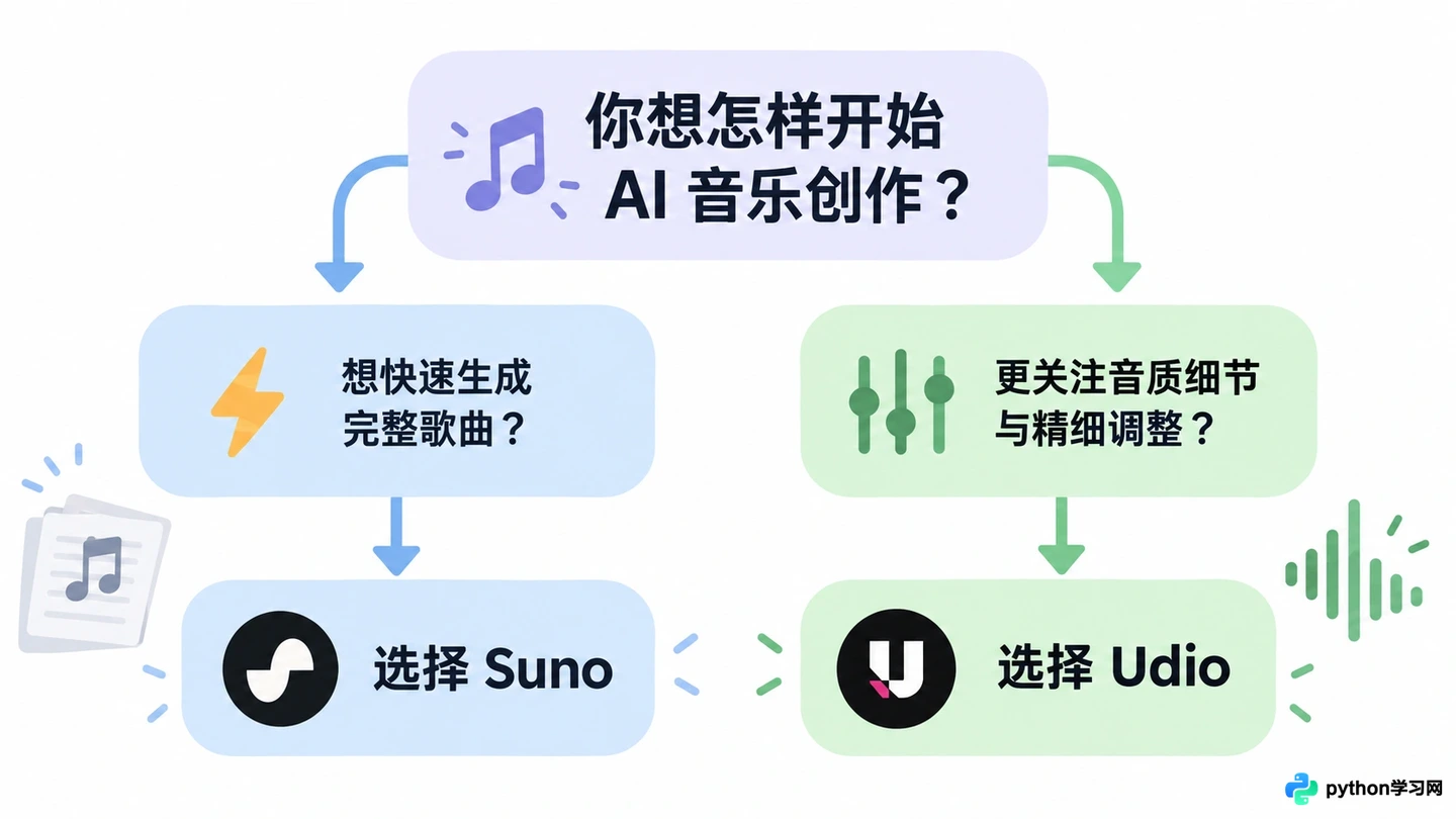 Suno与Udio对比:哪款AI音乐制作软件更适合新手
