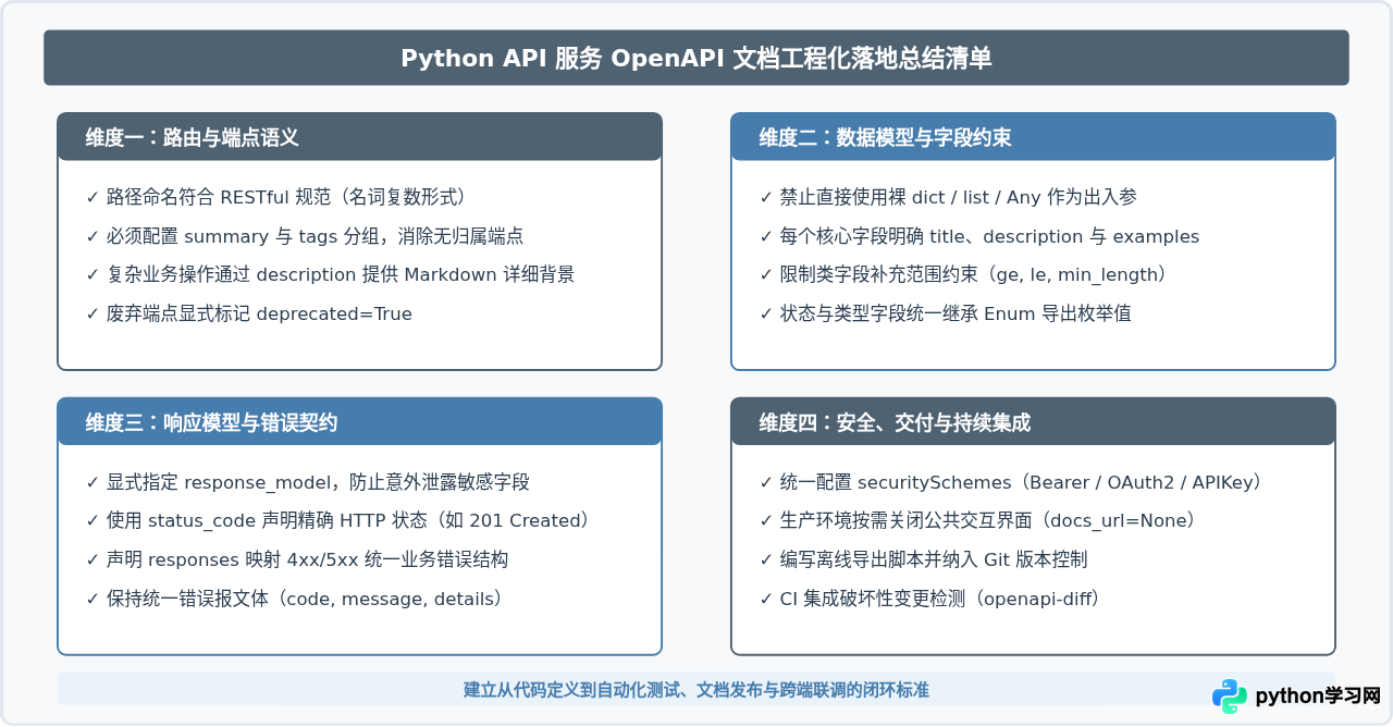Python API服务自动生成OpenAPI文档的技巧与规范