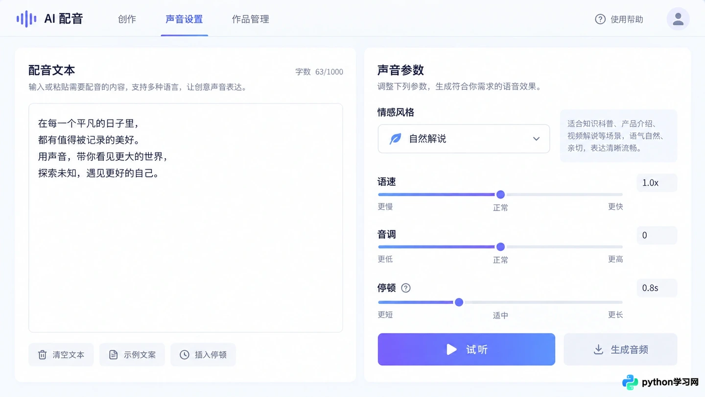 适合短视频制作的在线AI配音工具对比