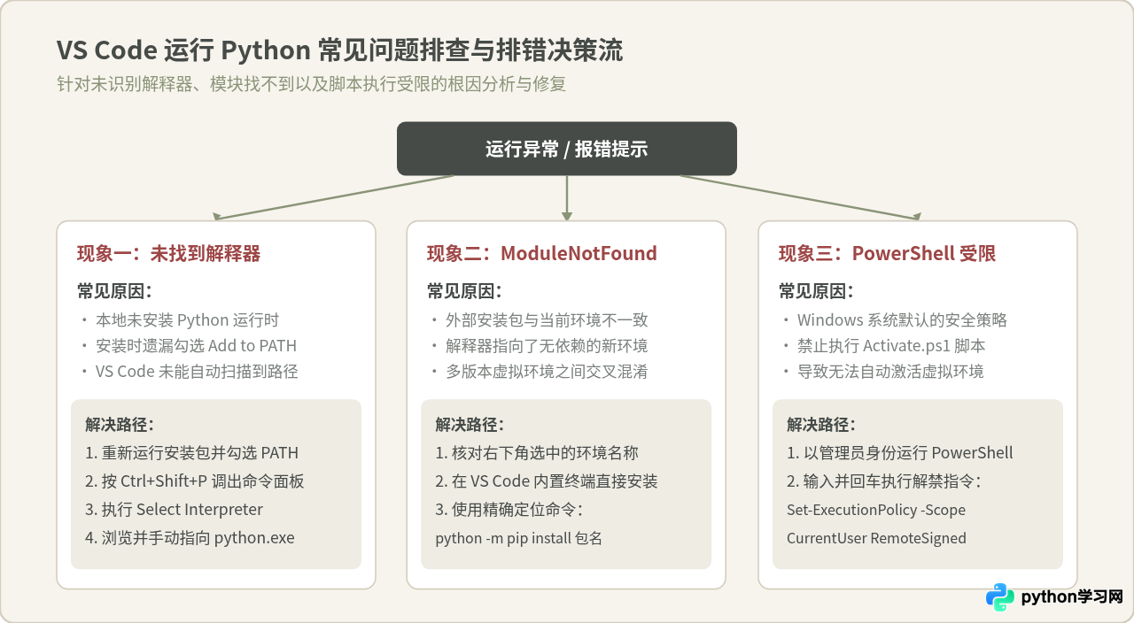 VS Code 运行 Python 代码的完整配置步骤