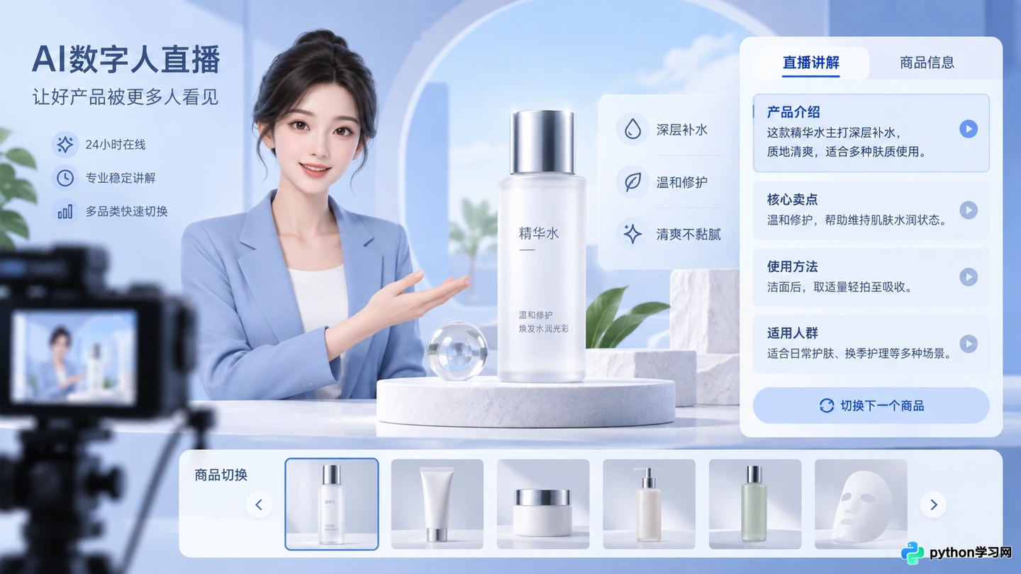 AI数字人在电商带货与本地生活直播中的应用差异与案例解析