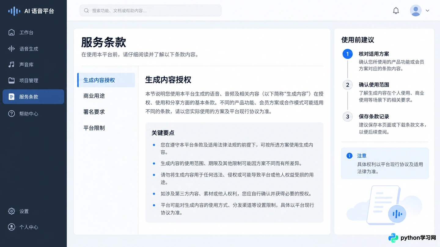 AI配音网站生成内容的商用版权风险解析