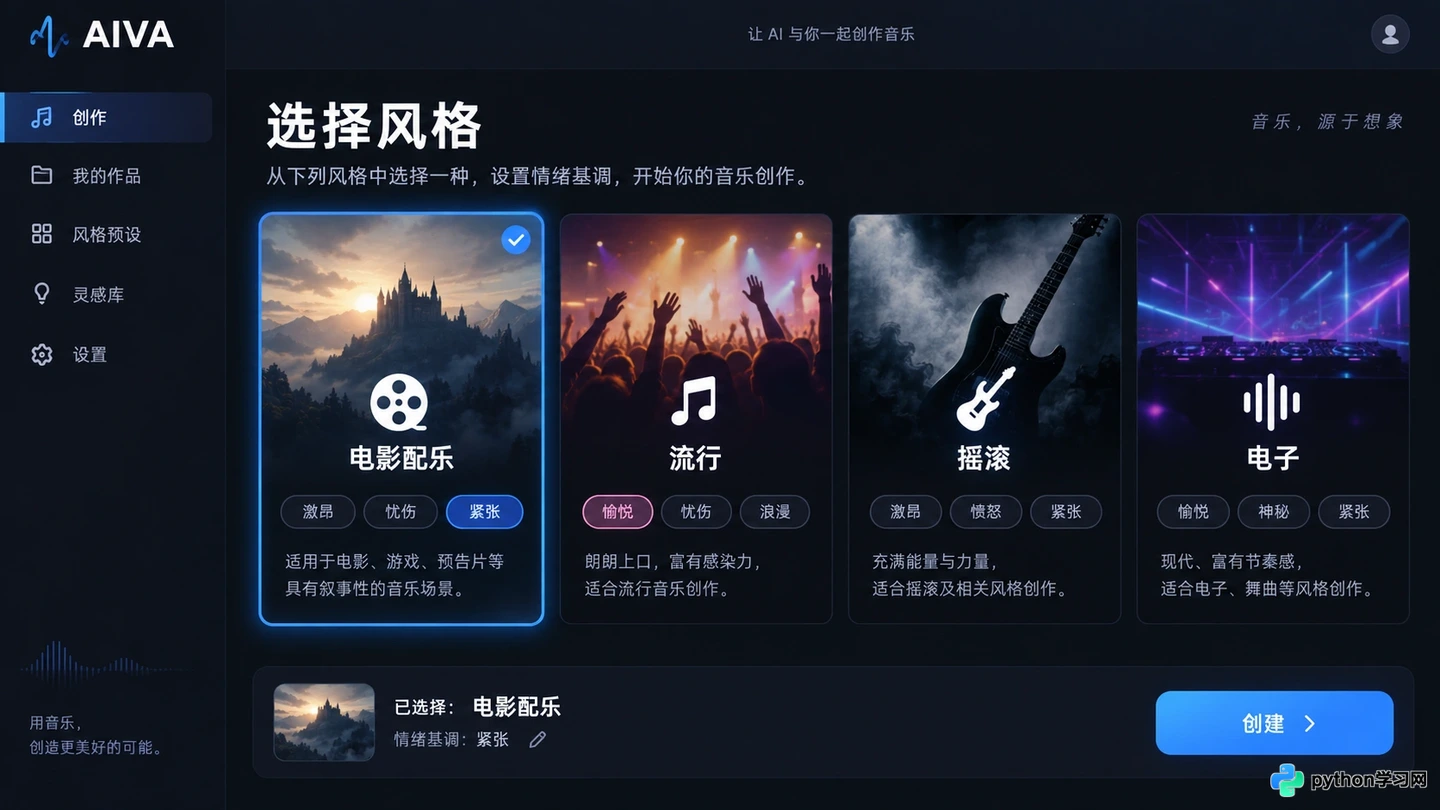 AIVA操作入门：从零开始用AI作曲软件写旋律