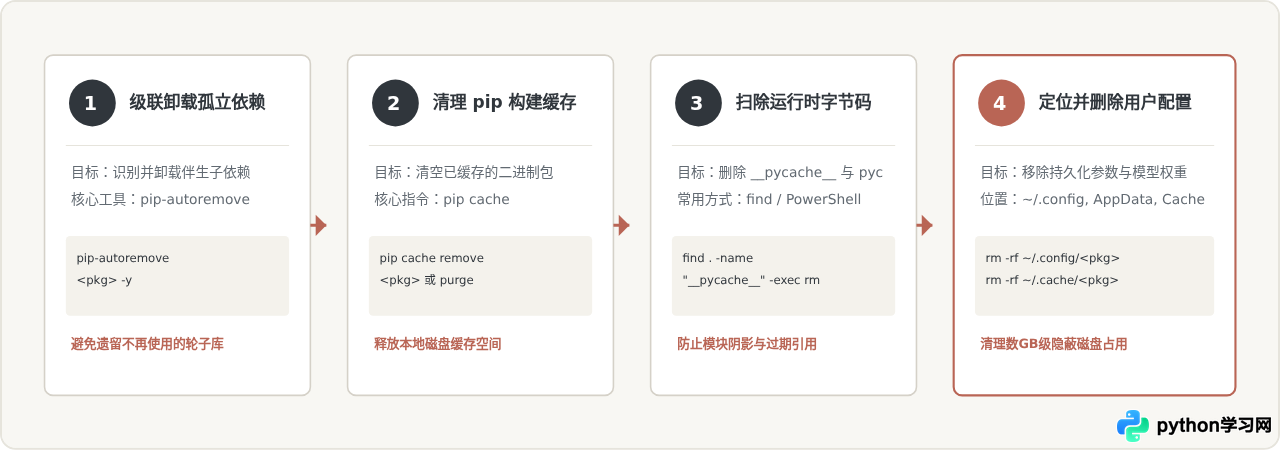 Python卸载包后怎么清理残留缓存和配置文件
