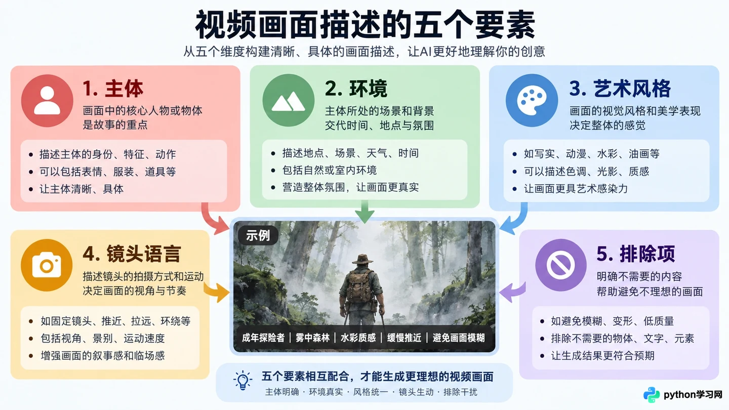 AI生成视频提示词怎么写？控制画面风格与角色一致性的技巧