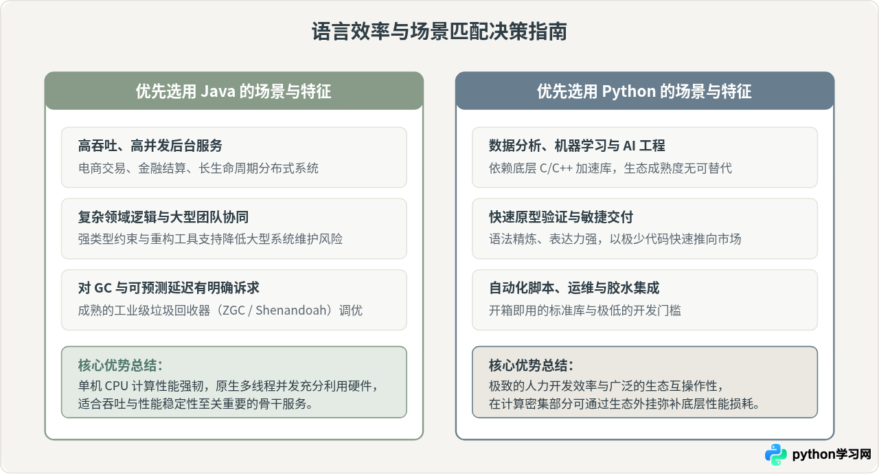 Python和Java运行性能差距：解释型与编译型的效率分析