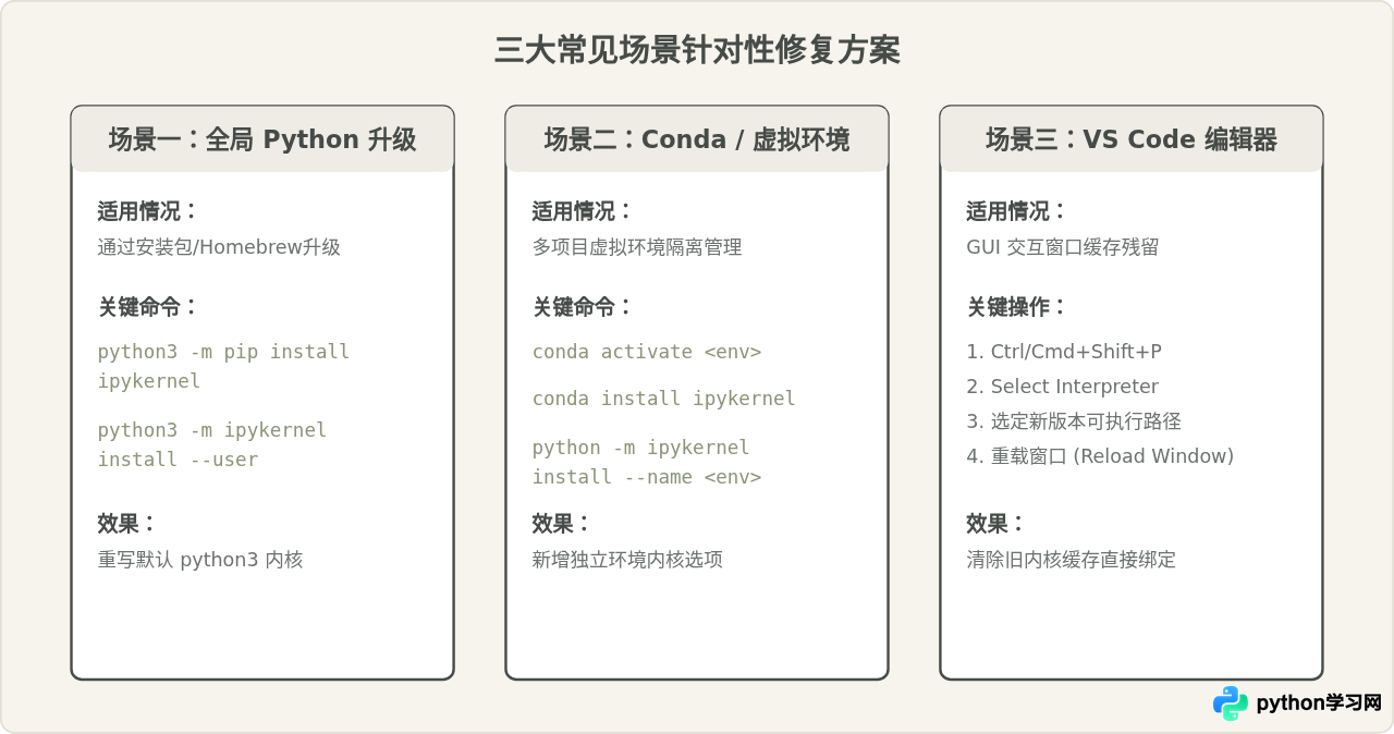 Python升级后Kernel报错No module named 'ipykernel'怎么解决