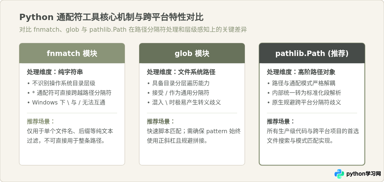 Python通配符匹配常见错误：路径分隔符与跨平台兼容