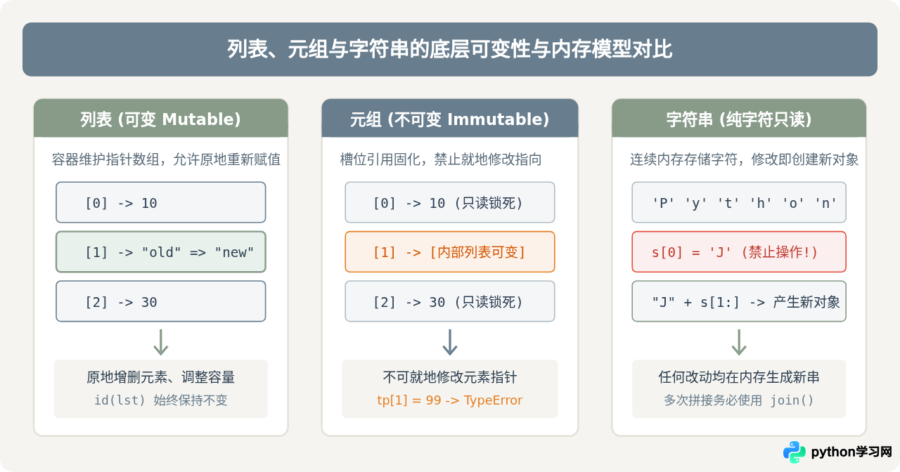 Python序列包括哪三种：列表、元组与字符串