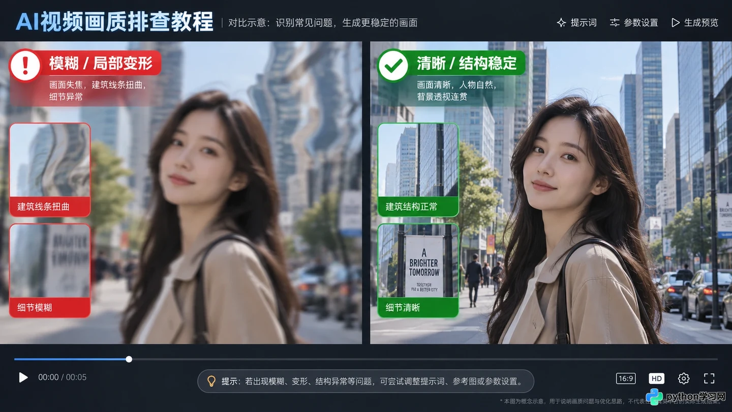 可灵AI生成视频模糊、变形或失败怎么办？常见原因及修复建议