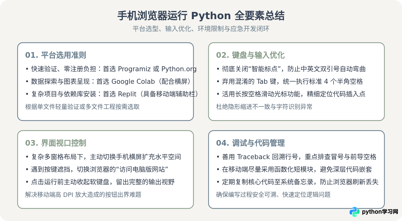 手机浏览器能用的Python在线编辑器及操作技巧
