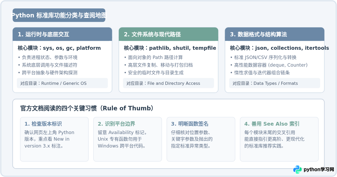 通过Python官方文档系统浏览os、sys等常用标准库功能概览