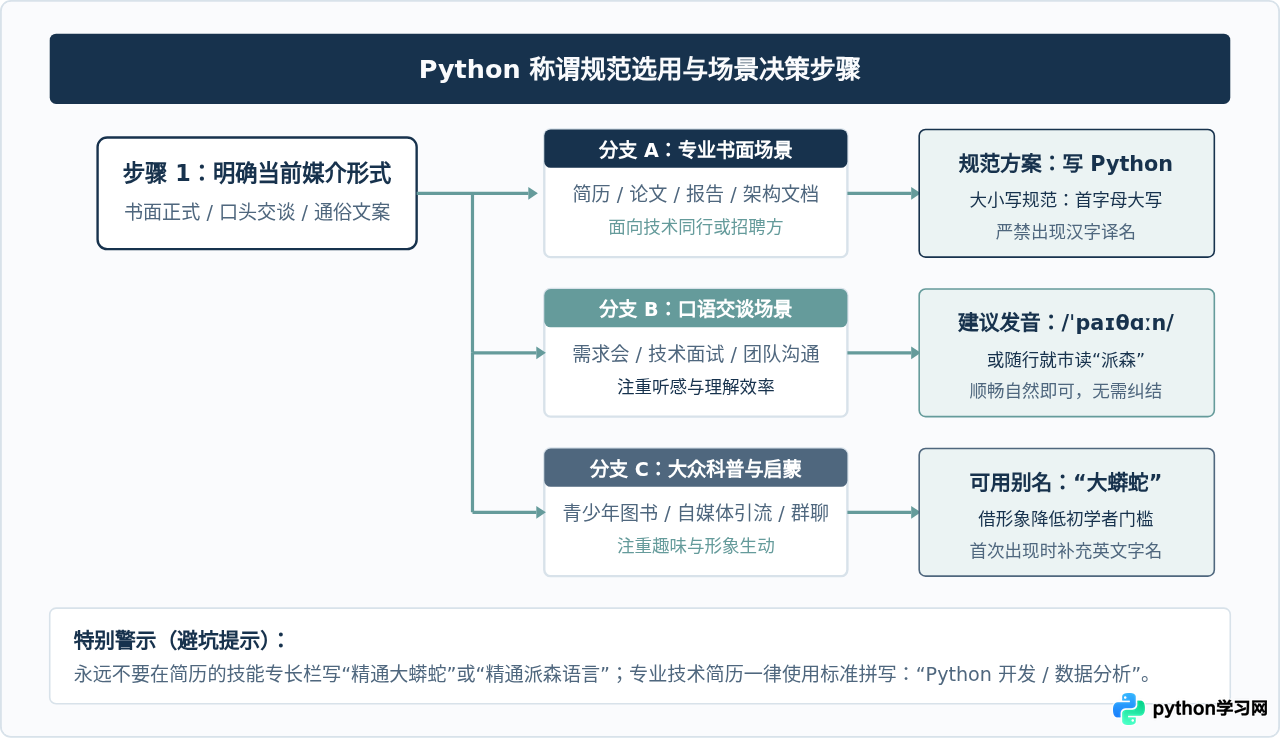 Python有官方中文名称吗？业界通用叫法说明