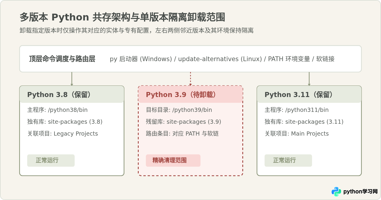 多版本Python共存时怎么单独彻底卸载指定版本