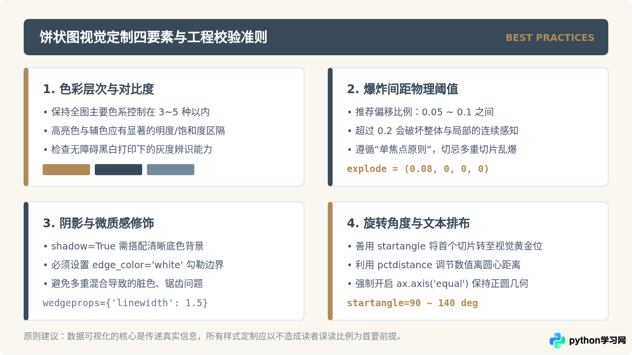 Python自定义饼状图颜色、阴影与爆炸效果