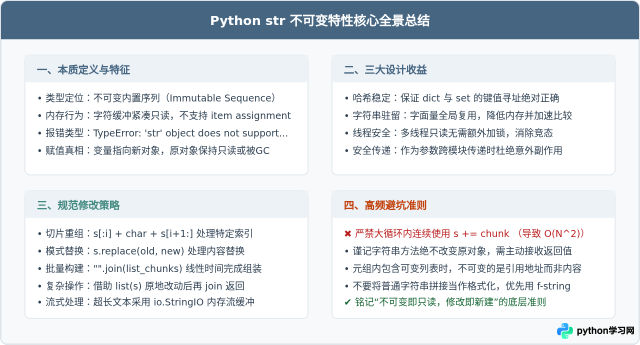 为什么Python字符串不能直接修改？str不可变特性解析