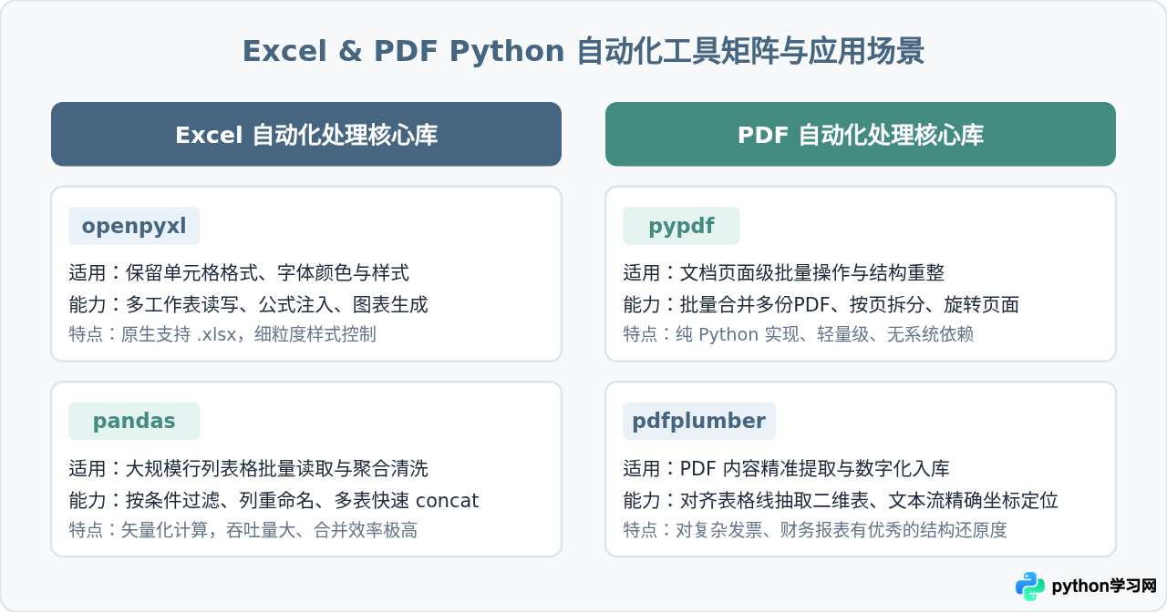 怎么用Python库实现Excel和PDF批量处理自动化