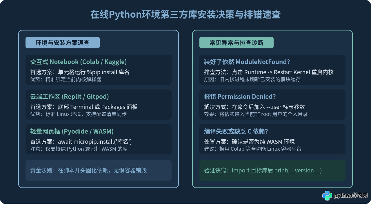在线Python编辑器怎么安装第三方库？